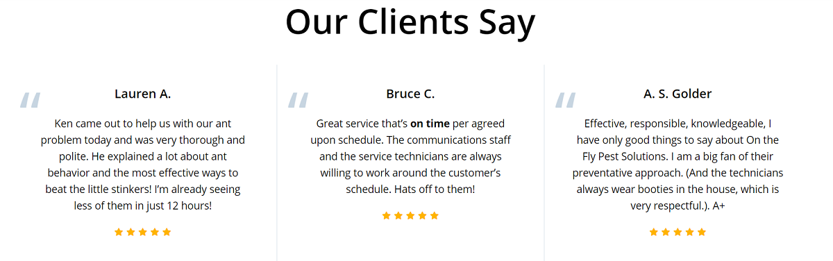 Customers testimonials 