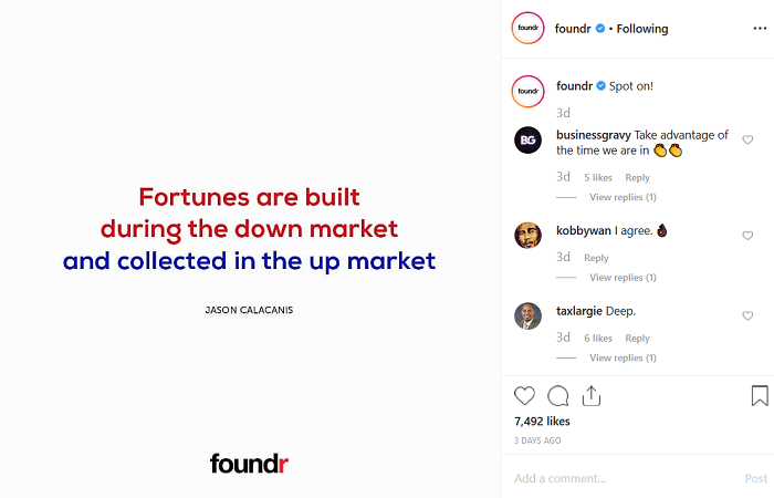 Foundr instagram account