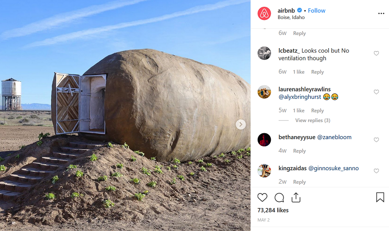 Instagram likes and comments are micro conversions for Airbnb