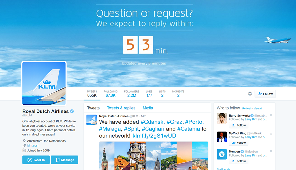 KLM-set-expectation-with-social-media