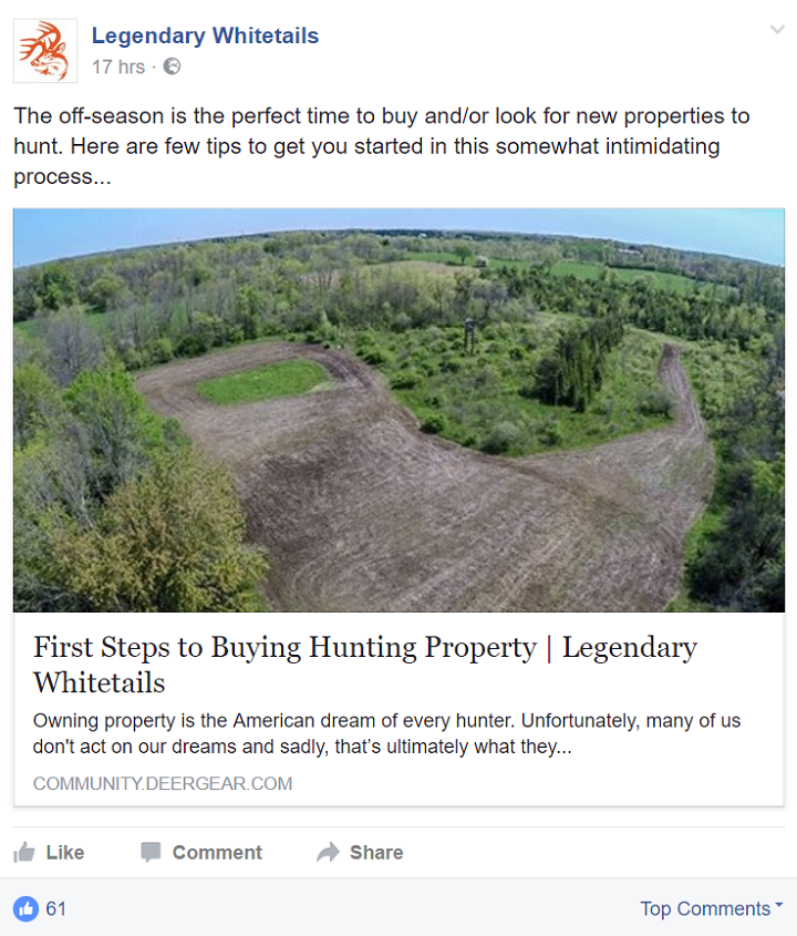 Legendary-Whitetails-using-their-Facebook-page-to-educate-their-fans