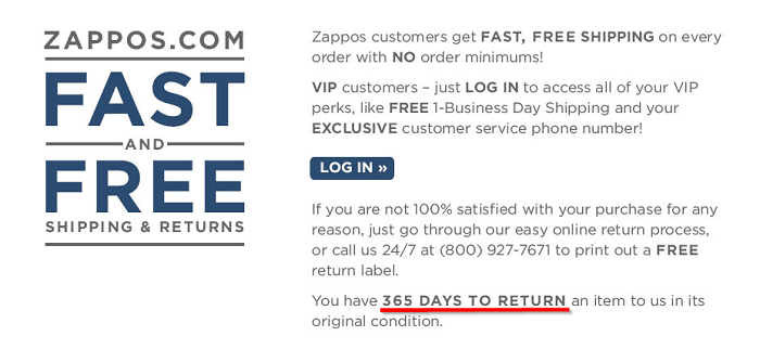 Zappos-365-days-return-policy