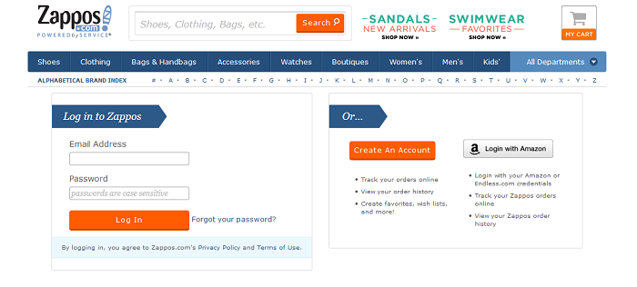 Zappos-require-customers-to-sign-up-before-checkout